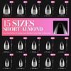 image:imageMakartt Long Almond amp XL Tapered Square Nail Tips with BuiltIn Shaping Guides 2 Shapes in 1 Box15 Sizes PreEtched Matte Inside False Nails for Nail Extension DIY Salon Manicure Supplies 384pcsShort Almond  Medium Almond