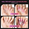 image:imageMakartt Long Almond amp XL Tapered Square Nail Tips with BuiltIn Shaping Guides 2 Shapes in 1 Box15 Sizes PreEtched Matte Inside False Nails for Nail Extension DIY Salon Manicure Supplies 384pcsLong Almond  XL Tapered Square