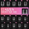 image:imageMakartt Long Almond amp XL Tapered Square Nail Tips with BuiltIn Shaping Guides 2 Shapes in 1 Box15 Sizes PreEtched Matte Inside False Nails for Nail Extension DIY Salon Manicure Supplies 384pcsShort Oval  Short Square