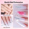 image:imageMakartt Poly Nail Gel Set 2PCs 50ML Transparent Pink amp Hot Pink  Large Capacity Poly Extension Nail Gel Set Nail Extension LongLasting Nail Strengthener Manicures Home Salon DIY2 Colors Black and Milky White