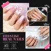 image:imageMakartt Short Square Half Cover Nail Tips 15 Sizes PreEtched 504 PCS  PMMA Soak Off Soft Gel No C Curve Pre Etched Well for Adhesion Easygrip Handle Suitable for Salon DIY Overlay ManicuresMedium Almond504 Pcs