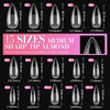 image:imageMakartt Short Square Half Cover Nail Tips 15 Sizes PreEtched 504 PCS  PMMA Soak Off Soft Gel No C Curve Pre Etched Well for Adhesion Easygrip Handle Suitable for Salon DIY Overlay ManicuresLong