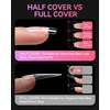 image:imageMakartt Short Square Half Cover Nail Tips 15 Sizes PreEtched 504 PCS  PMMA Soak Off Soft Gel No C Curve Pre Etched Well for Adhesion Easygrip Handle Suitable for Salon DIY Overlay ManicuresShort SquareHalf Cover504 Pcs