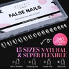 image:imageMakartt Short Square Half Cover Nail Tips 15 Sizes PreEtched 504 PCS  PMMA Soak Off Soft Gel No C Curve Pre Etched Well for Adhesion Easygrip Handle Suitable for Salon DIY Overlay ManicuresShort