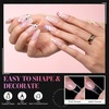 image:imageMakartt Short Square Half Cover Nail Tips 15 Sizes PreEtched 504 PCS  PMMA Soak Off Soft Gel No C Curve Pre Etched Well for Adhesion Easygrip Handle Suitable for Salon DIY Overlay ManicuresMedium Almond504 Pcs