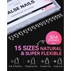 image:imageMakartt Short Square Half Cover Nail Tips 15 Sizes PreEtched 504 PCS  PMMA Soak Off Soft Gel No C Curve Pre Etched Well for Adhesion Easygrip Handle Suitable for Salon DIY Overlay ManicuresShort SquareHalf Cover504 Pcs