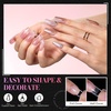 image:imageMakartt Short Square Half Cover Nail Tips 15 Sizes PreEtched 504 PCS  PMMA Soak Off Soft Gel No C Curve Pre Etched Well for Adhesion Easygrip Handle Suitable for Salon DIY Overlay ManicuresShort Square504 Pcs