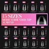 image:imageMakartt Short Square Half Cover Nail Tips 15 Sizes PreEtched 504 PCS  PMMA Soak Off Soft Gel No C Curve Pre Etched Well for Adhesion Easygrip Handle Suitable for Salon DIY Overlay ManicuresMedium