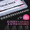image:imageMakartt Short Square Half Cover Nail Tips 15 Sizes PreEtched 504 PCS  PMMA Soak Off Soft Gel No C Curve Pre Etched Well for Adhesion Easygrip Handle Suitable for Salon DIY Overlay ManicuresShort Square504 Pcs