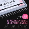 image:imageMakartt Short Square Half Cover Nail Tips 15 Sizes PreEtched 504 PCS  PMMA Soak Off Soft Gel No C Curve Pre Etched Well for Adhesion Easygrip Handle Suitable for Salon DIY Overlay ManicuresShort AlmondHalf Cover504 Pcs