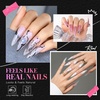 image:imageMakartt Short Square Half Cover Nail Tips 15 Sizes PreEtched 504 PCS  PMMA Soak Off Soft Gel No C Curve Pre Etched Well for Adhesion Easygrip Handle Suitable for Salon DIY Overlay ManicuresLong