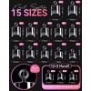 image:imageMakartt Short Square Half Cover Nail Tips 15 Sizes PreEtched 504 PCS  PMMA Soak Off Soft Gel No C Curve Pre Etched Well for Adhesion Easygrip Handle Suitable for Salon DIY Overlay ManicuresShort SquareHalf Cover504 Pcs