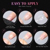 image:imageMakartt Short Square Half Cover Nail Tips 15 Sizes PreEtched 504 PCS  PMMA Soak Off Soft Gel No C Curve Pre Etched Well for Adhesion Easygrip Handle Suitable for Salon DIY Overlay ManicuresMedium Almond504 Pcs