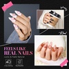 image:imageMakartt Short Square Half Cover Nail Tips 15 Sizes PreEtched 504 PCS  PMMA Soak Off Soft Gel No C Curve Pre Etched Well for Adhesion Easygrip Handle Suitable for Salon DIY Overlay ManicuresMedium