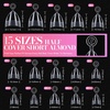 image:imageMakartt Short Square Half Cover Nail Tips 15 Sizes PreEtched 504 PCS  PMMA Soak Off Soft Gel No C Curve Pre Etched Well for Adhesion Easygrip Handle Suitable for Salon DIY Overlay ManicuresShort AlmondHalf Cover504 Pcs