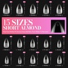 image:imageMakartt Short Square Half Cover Nail Tips 15 Sizes PreEtched 504 PCS  PMMA Soak Off Soft Gel No C Curve Pre Etched Well for Adhesion Easygrip Handle Suitable for Salon DIY Overlay ManicuresShort