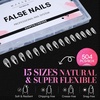 image:imageMakartt Short Square Half Cover Nail Tips 15 Sizes PreEtched 504 PCS  PMMA Soak Off Soft Gel No C Curve Pre Etched Well for Adhesion Easygrip Handle Suitable for Salon DIY Overlay ManicuresMedium