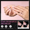 image:imageMakartt Short Square Half Cover Nail Tips 15 Sizes PreEtched 504 PCS  PMMA Soak Off Soft Gel No C Curve Pre Etched Well for Adhesion Easygrip Handle Suitable for Salon DIY Overlay ManicuresExtra Medium Almond504 Pcs
