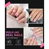 image:imageMakartt Short Square Half Cover Nail Tips 15 Sizes PreEtched 504 PCS  PMMA Soak Off Soft Gel No C Curve Pre Etched Well for Adhesion Easygrip Handle Suitable for Salon DIY Overlay ManicuresShort Duck Full Cover