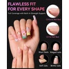 image:imageMakartt Short Square Half Cover Nail Tips 15 Sizes PreEtched 504 PCS  PMMA Soak Off Soft Gel No C Curve Pre Etched Well for Adhesion Easygrip Handle Suitable for Salon DIY Overlay ManicuresShort Duck Full Cover