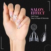 image:imageMakartt Short Square Half Cover Nail Tips 15 Sizes PreEtched 504 PCS  PMMA Soak Off Soft Gel No C Curve Pre Etched Well for Adhesion Easygrip Handle Suitable for Salon DIY Overlay ManicuresShort AlmondHalf Cover504 Pcs