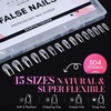 image:imageMakartt Short Square Half Cover Nail Tips 15 Sizes PreEtched 504 PCS  PMMA Soak Off Soft Gel No C Curve Pre Etched Well for Adhesion Easygrip Handle Suitable for Salon DIY Overlay ManicuresMedium Almond504 Pcs