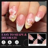 image:imageMakartt Short Square Half Cover Nail Tips 15 Sizes PreEtched 504 PCS  PMMA Soak Off Soft Gel No C Curve Pre Etched Well for Adhesion Easygrip Handle Suitable for Salon DIY Overlay ManicuresMedium