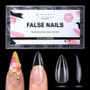 image:imageMakartt Short Square Half Cover Nail Tips 15 Sizes PreEtched 504 PCS  PMMA Soak Off Soft Gel No C Curve Pre Etched Well for Adhesion Easygrip Handle Suitable for Salon DIY Overlay ManicuresLong