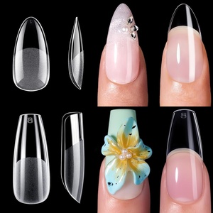 image:imageMakartt Long Almond amp XL Tapered Square Nail Tips with BuiltIn Shaping Guides 2 Shapes in 1 Box15 Sizes PreEtched Matte Inside False Nails for Nail Extension DIY Salon Manicure Supplies 384pcsMedium Almond  Medium Coffin